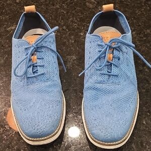 Cole Haan Men's Light Blue Knit Oxfords